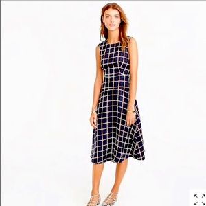 J.Crew Silk Plaid Windowpane print Dress Size 8